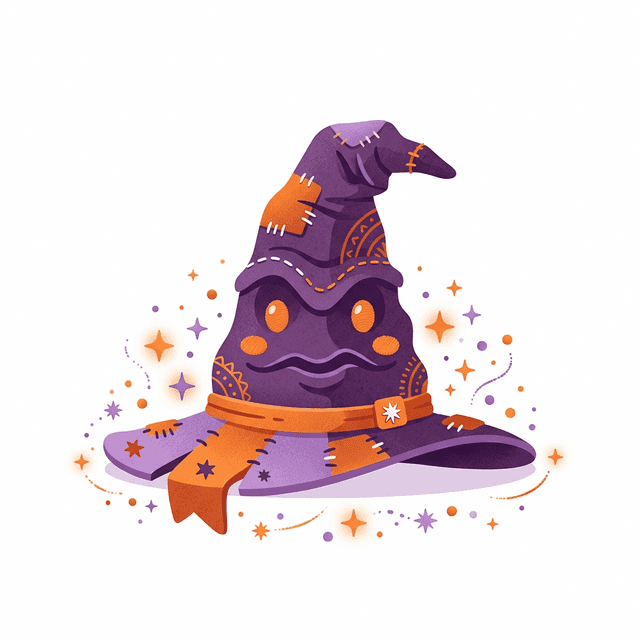 Cute wizard hat illustration